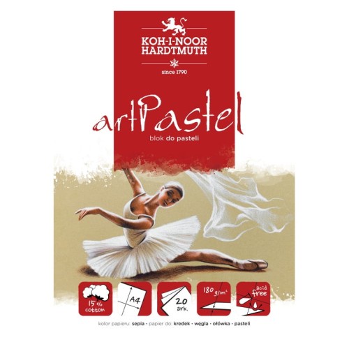 Przejdź do produktu Blok do pasteli A4 KOH-I-NOOR artPastel - 180 g/m² - 20 ark. - sepia
