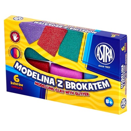 Modelina z brokatem ASTRA - 6 kolorów
