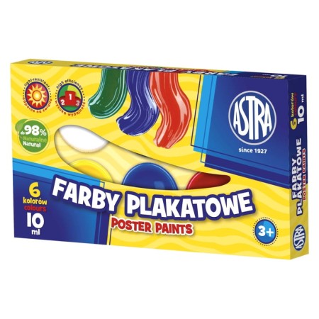 Farby plakatowe ASTRA - 6 kolorów - 10 ml