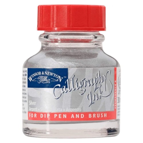 Przejdź do produktu Tusz do kaligrafii WINSOR & NEWTON - silver