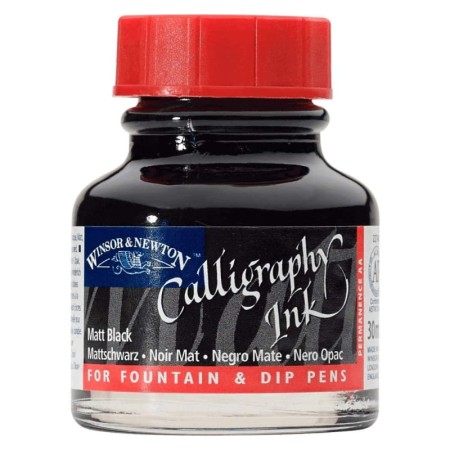 Tusz do kaligrafii WINSOR & NEWTON Calligraphy Ink 30 ml - BLACK MATT