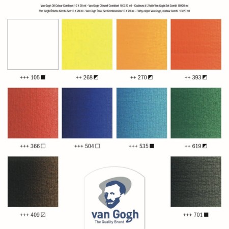 Farby olejne VAN GOGH 10 x 20 ml + akcesoria