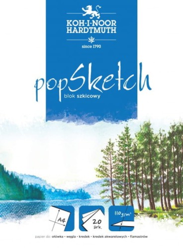 Przejdź do produktu Blok szkicowy KOH-I-NOOR popSketch A4 110 g/m² - 20 ark.