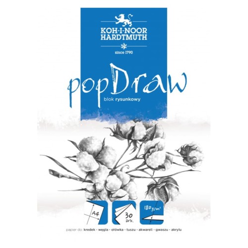 Przejdź do produktu Blok rysunkowy KOH-I-NOOR popDraw A4 180 g/m² - 30 ark.