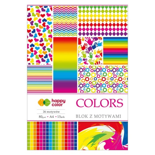 Przejdź do produktu Blok z motywami A4 HAPPY COLOR Colors - 80 g/m² - 15 ark.