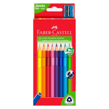 Kredki ołówkowe trójkątne FABER-CASTELL Jumbo - 10 kolorów