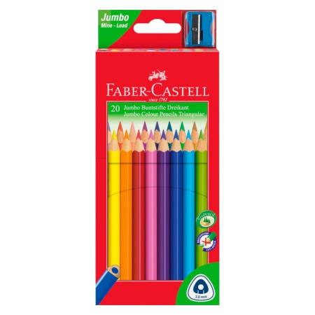 Kredki ołówkowe trójkątne FABER-CASTELL Jumbo - 20 kolorów