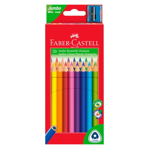 Przejdź do produktu Kredki trójkątne FABER-CASTELL Jumbo - 20 kolorów