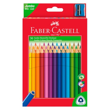 Kredki ołówkowe trójkątne FABER-CASTELL Jumbo - 30 kolorów