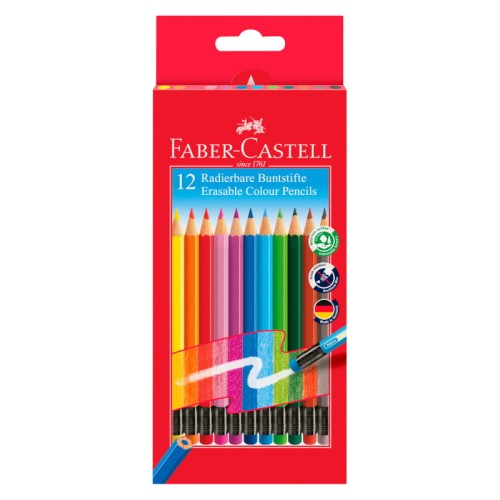 Przejdź do produktu Kredki wymazywalne z gumką FABER-CASTELL - 12 kolorów