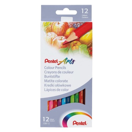 Kredki ołówkowe PENTEL Arts - 12 kolorów