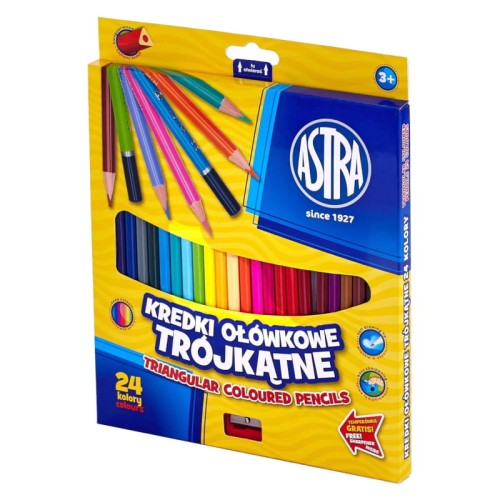 Przejdź do produktu Kredki trójkątne ASTRA - 24 kolory