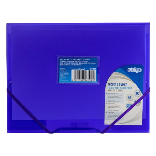 Przejdź do produktu Teczka plastikowa z gumką A4 STRIGO - fioletowa