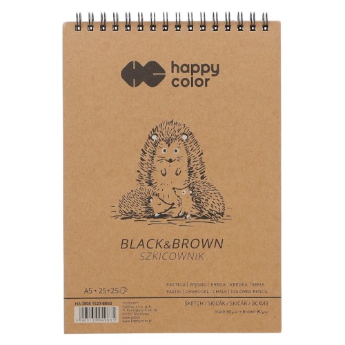Przejdź do produktu Szkicownik na spirali A5 HAPPY COLOR Black&Brown - 80 g/m² - 50 ark.