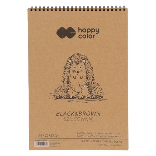 Przejdź do produktu Szkicownik na spirali A4 HAPPY COLOR Black&Brown - 80 g/m² - 50 ark.
