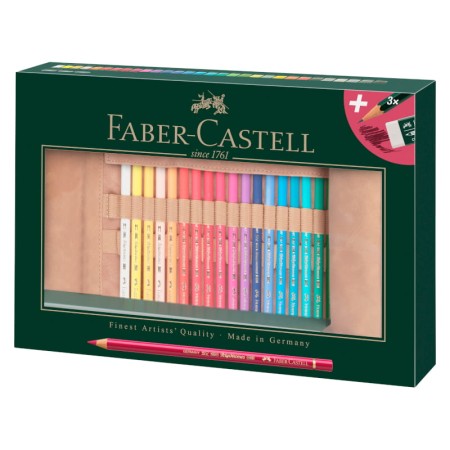Zestaw kredek Polychromos FABER-CASTELL w zwijanym piórniku - 30 kolorów