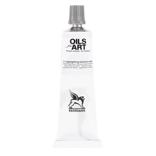 Przejdź do produktu Farba olejna RENESANS 140 ml (51 - superbiel tytanowa)