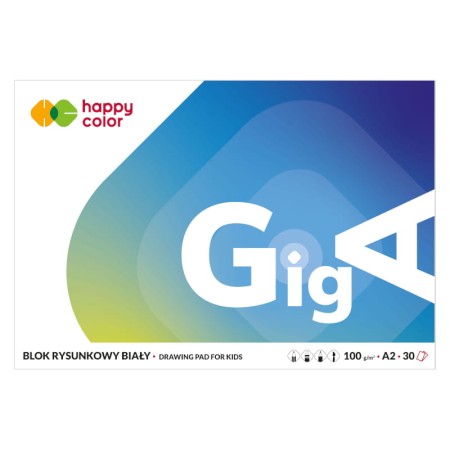 Blok rysunkowy A2 HAPPY COLOR 100 g/m² - 30 ark. - BIAŁY