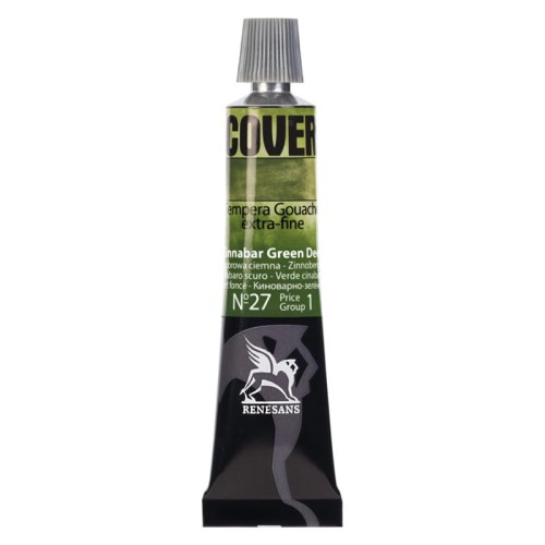Przejdź do produktu Farba tempera RENESANS Cover 20 ml (27 - zieleń cynobrowa ciemna)