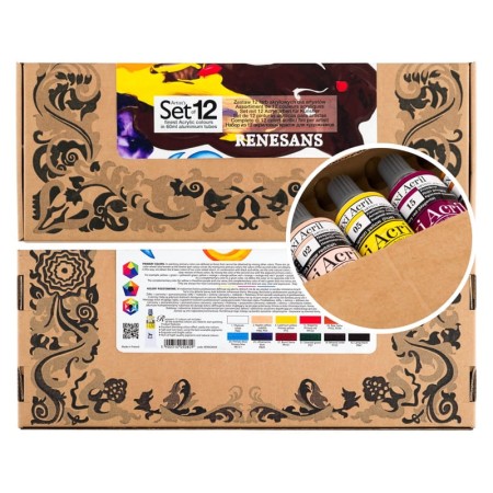 Farby akrylowe RENESANS Maxi Acril 60 ml - 12 sztuk