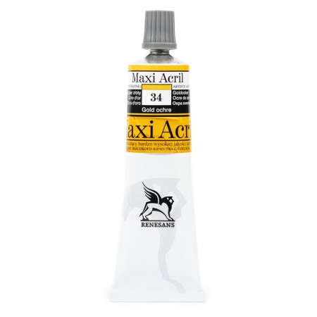 Farba akrylowa RENESANS Maxi Acril 60 ml (34 - ugier żółty)