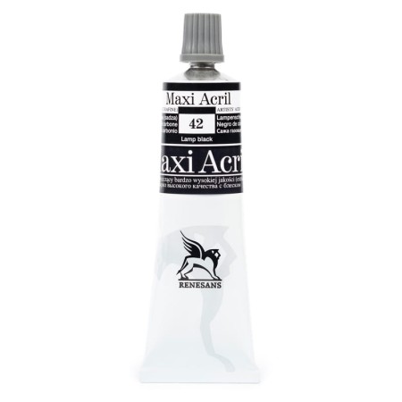 Farba akrylowa RENESANS Maxi Acril 60 ml (42 - czerń karbonowa - sadza)
