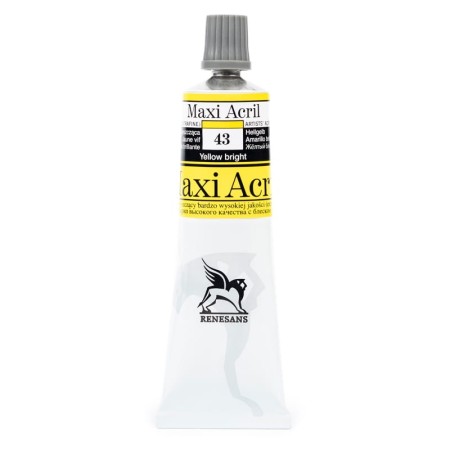 Farba akrylowa RENESANS Maxi Acril 60 ml (43 - żółta błyszcząca)