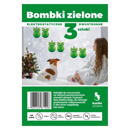 Bombki elektrostatyczne dwustronne KUNKE - zielone