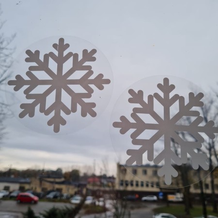 Śnieżynki elektrostatyczne dwustronne KUNKE Stickers - białe