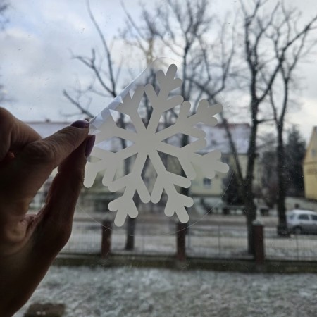 Śnieżynki elektrostatyczne dwustronne KUNKE Stickers - białe