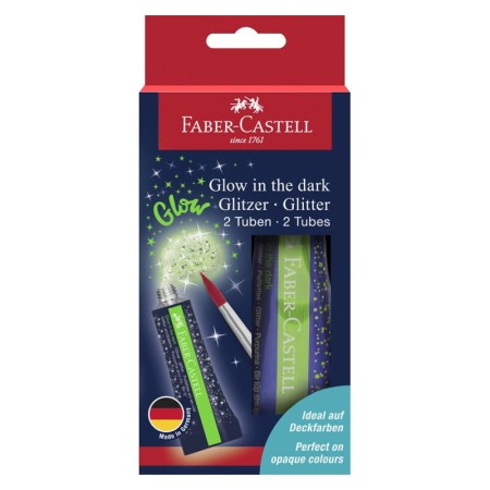 Brokat w żelu święcący w ciemności FABER-CASTELL - 2 sztuki