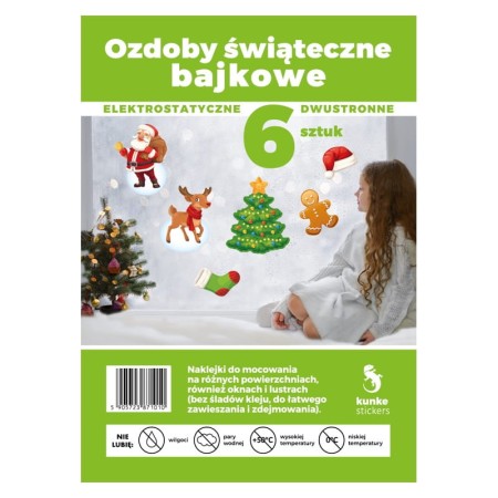 Naklejki ozdoby świąteczne KUNKE Stickers - bajkowe