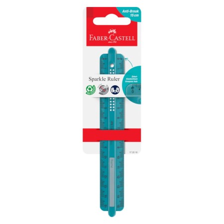 Linijka FABER-CASTELL Sparkle - morska - 15 cm