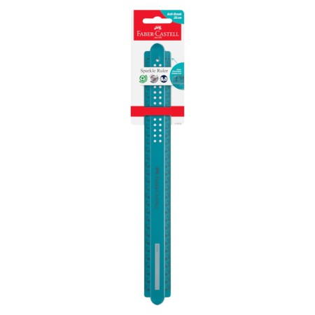 Linijka FABER-CASTELL Sparkle - morska - 30 cm