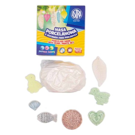 Masa porcelanowa z zestawem farb perłowych ASTRA – 380 g