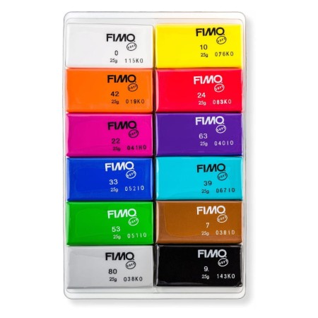 Masa plastyczna termoutwardzalna STAEDTLER FIMO Soft BASIC – 12 kolorów (12 × 25 g)