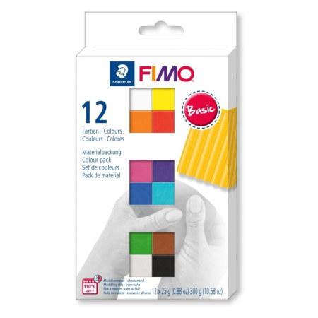 Masa plastyczna termoutwardzalna STAEDTLER FIMO Soft BASIC – 12 kolorów (12 × 25 g)