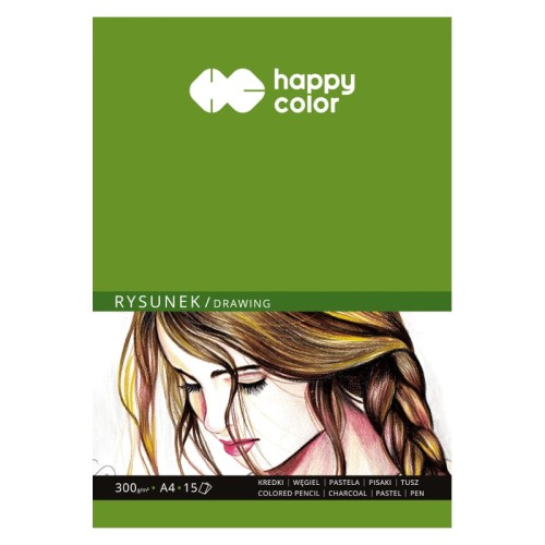 Przejdź do produktu Blok do rysunku A4 HAPPY COLOR Rysunek - 300 g/m² - 15 ark.