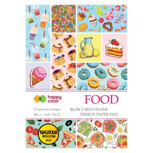 Przejdź do produktu Blok z motywami A4 HAPPY COLOR Food - 80 g/m² - 16 ark.