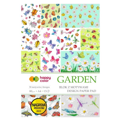 Przejdź do produktu Blok z motywami A4 HAPPY COLOR Garden - 80 g/m² - 15 ark.