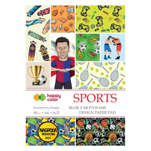 Przejdź do produktu Blok z motywami A4 HAPPY COLOR Sports - 80 g/m² - 16 ark.
