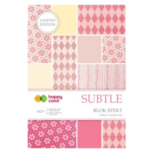Przejdź do produktu Blok z motywami efekt A4 HAPPY COLOR Subtle - 170-220 g/m² - 10 ark.
