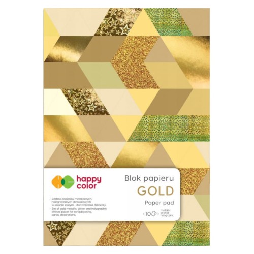 Przejdź do produktu Blok z motywami A4 HAPPY COLOR Gold - 150-230 g/m² - 10 ark.