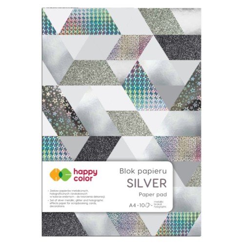 Przejdź do produktu Blok z motywami A4 HAPPY COLOR Silver - 150-230 g/m² - 10 ark.