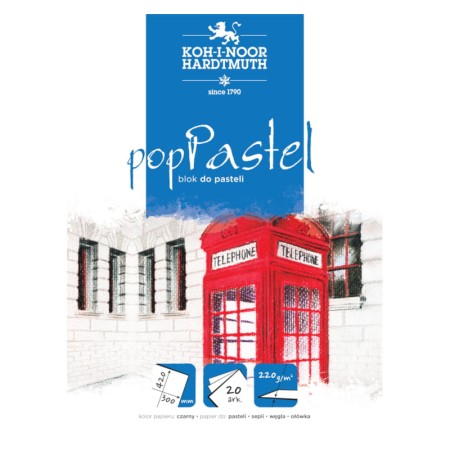 Blok do pasteli 300x420 KOH-I-NOOR popPastel - 220  g/m² - 20 ark. - czarny