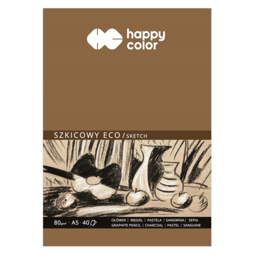 Przejdź do produktu Blok szkicowy A5 HAPPY COLOR Eco - 80 g/m² - 40 ark.