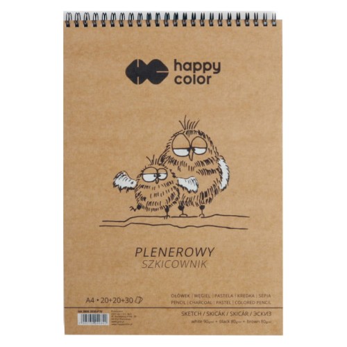 Przejdź do produktu Szkicownik na spirali A4 HAPPY COLOR Plenerowy - 90+80 g/m² - 70 ark.