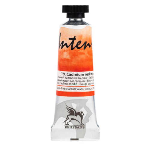 Przejdź do produktu Farba akwarelowa RENESANS Intense Water 15 ml (19 - czerwień kadmowa średnia)