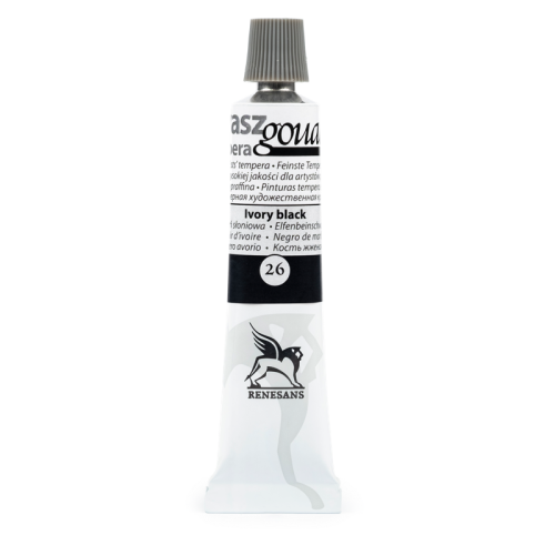 Przejdź do produktu Farba gwasz RENESANS 20 ml (26 - czerń słoniowa)
