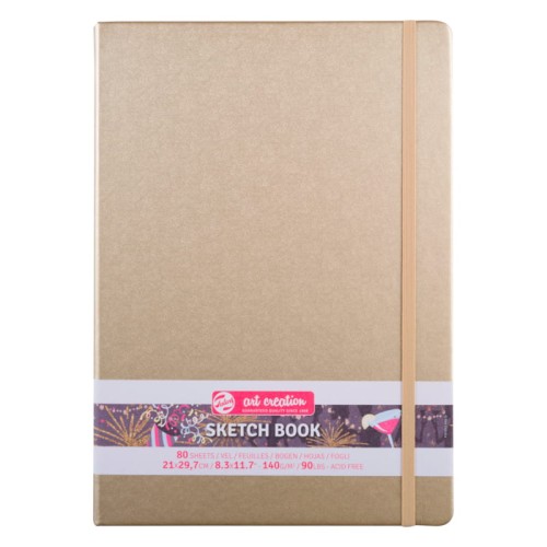 Przejdź do produktu Szkicownik A4 TALENS Art Creation - 140 g/m² - jasnozłoty - 80 ark.
